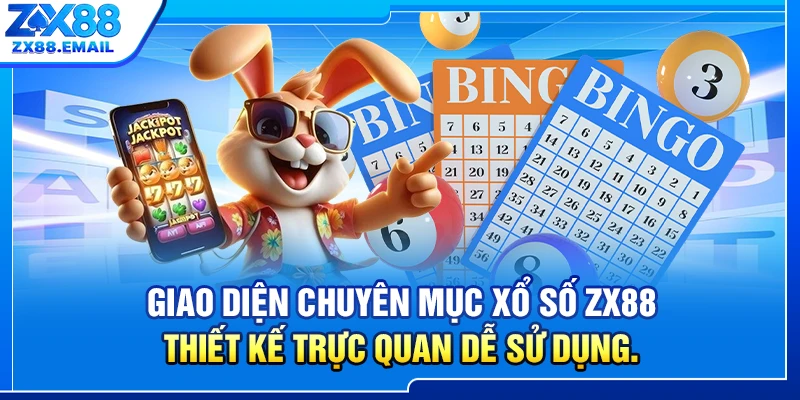 Giao diện chuyên mục xổ số ZX88 thiết kế trực quan dễ sử dụng.